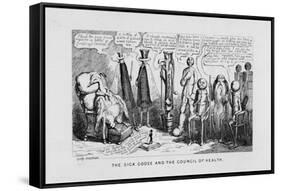 "The Sick Goose and the Council of Health," a Satire on Patent Medicines-George Cruikshank-Framed Stretched Canvas