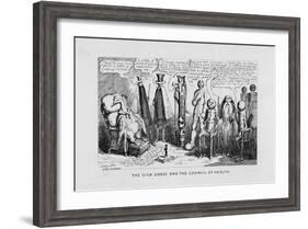 "The Sick Goose and the Council of Health," a Satire on Patent Medicines-George Cruikshank-Framed Art Print