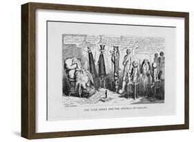 "The Sick Goose and the Council of Health," a Satire on Patent Medicines-George Cruikshank-Framed Art Print