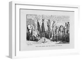 "The Sick Goose and the Council of Health," a Satire on Patent Medicines-George Cruikshank-Framed Art Print