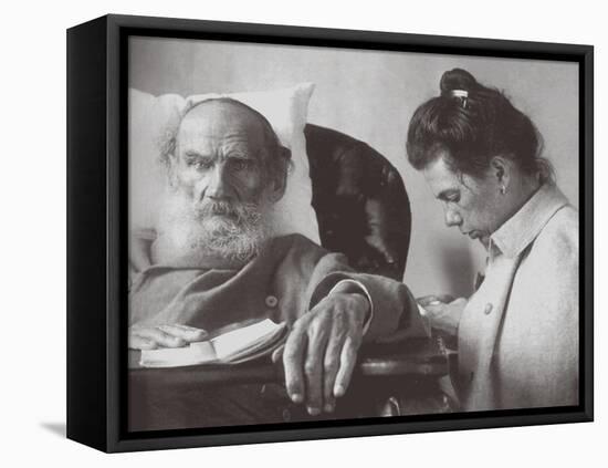 The Sick Leo Tolstoy with Daughter Tatyana in Gaspra on the Crimea, 1902-Sophia Andreevna Tolstaya-Framed Stretched Canvas