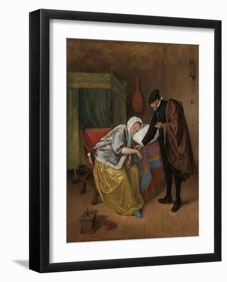 The Sick Woman, c. 1663-66-Jan Havicksz. Steen-Framed Giclee Print