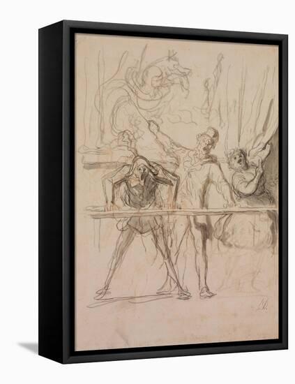 The Side-Show-Honoré Daumier-Framed Stretched Canvas