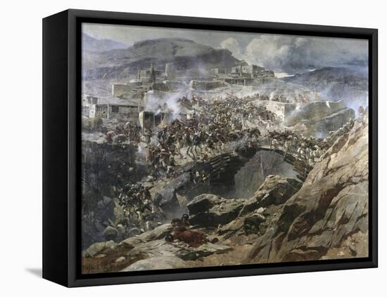 The Siege of Akhoulgo, 1888-Franz Roubaud-Framed Stretched Canvas