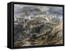 The Siege of Akhoulgo, 1888-Franz Roubaud-Framed Stretched Canvas