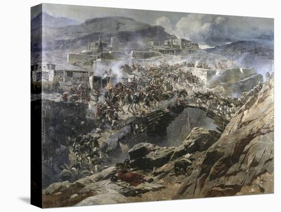 The Siege of Akhoulgo, 1888-Franz Roubaud-Stretched Canvas