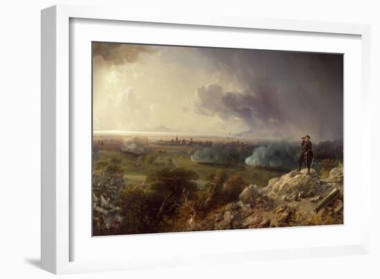 The Siege of Capua Seen from Monte Sant'Angelo-Carlo Bossoli-Framed Giclee Print