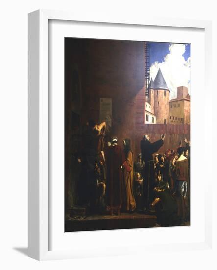 The Siege of Carcassonne, 1209 (C1858-192)-Jean-Paul Laurens-Framed Giclee Print