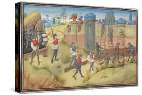 The Siege of Jerusalem, 1099. Miniature from the Historia by William of Tyre, 1460S-null-Stretched Canvas