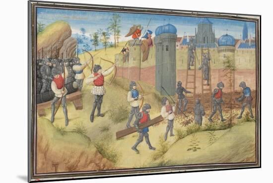 The Siege of Jerusalem, 1099. Miniature from the Historia by William of Tyre, 1460S-null-Mounted Giclee Print