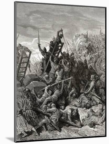 The Siege of Ptolemais, Illustration from 'Bibliotheque Des Croisades' by J-F. Michaud, 1877-Gustave Doré-Mounted Giclee Print