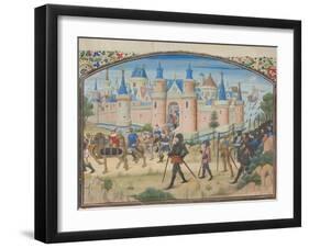 The Siege of Tyre, 1124. Miniature from the Historia by William of Tyre, 1460s-null-Framed Giclee Print