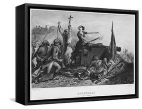 The Siege of Zaragoza in June 1808, Engraved by Augustin Burdet-Denis-auguste-marie Raffet-Framed Stretched Canvas