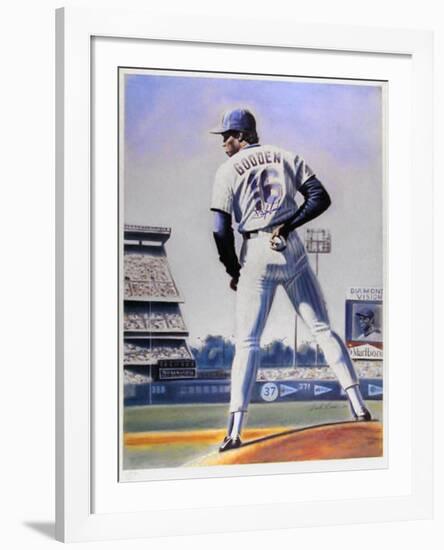 The Sign (New York Mets Dwight Gooden)-Jack Lane-Framed Art Print