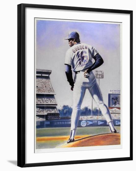 The Sign (New York Mets Dwight Gooden)-Jack Lane-Framed Art Print