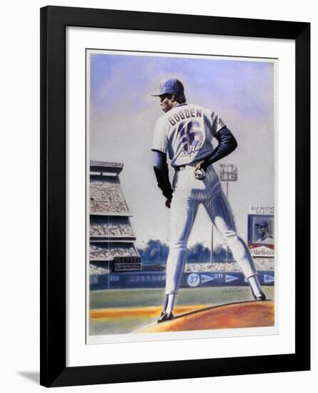 The Sign (New York Mets Dwight Gooden)-Jack Lane-Framed Art Print