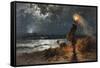 The Signal-Edward Moran-Framed Stretched Canvas