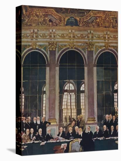 'The Signing of Peace in the Hall of Mirrors,Versailles, 28th June 1919', 1919-William Newenham Montague Orpen-Stretched Canvas