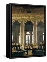 The Signing of Peace in the Hall of Mirrors, Versailles, June 28, 1919 (The Peace of Versailles)-William Orpen-Framed Stretched Canvas