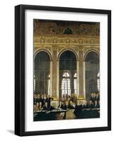 The Signing of Peace in the Hall of Mirrors, Versailles, June 28, 1919 (The Peace of Versailles)-William Orpen-Framed Giclee Print