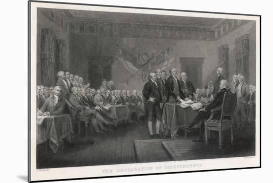 The Signing of the Declaration of Independence in Philadelphia-W. Greatbach-Mounted Art Print