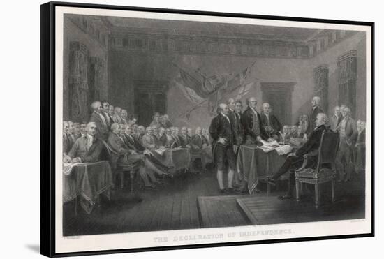 The Signing of the Declaration of Independence in Philadelphia-W. Greatbach-Framed Stretched Canvas