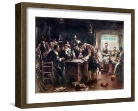 The Signing of the Mayflower Compact, c.1900-Edward Percy Moran-Framed Giclee Print