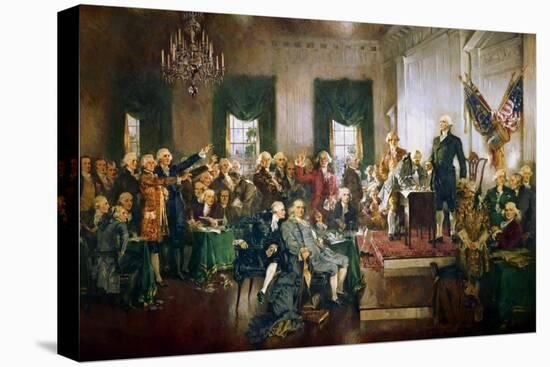 The signing of the U.S. Constitution at the Independence Hall in Philadelphia on September 17, 1787-Vernon Lewis Gallery-Stretched Canvas