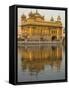 The Sikh Golden Temple Reflected in Pool, Amritsar, Punjab State, India-Eitan Simanor-Framed Stretched Canvas