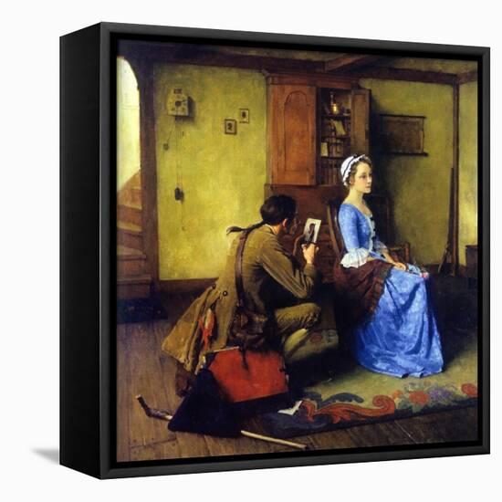 The Silhouette-Norman Rockwell-Framed Stretched Canvas