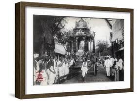 The Silver Chariot of the Chettiars, Saigon, Vietnam, 1912-null-Framed Giclee Print