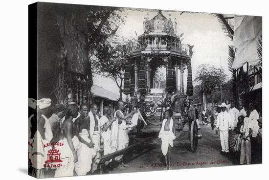 The Silver Chariot of the Chettiars, Saigon, Vietnam, 1912-null-Stretched Canvas