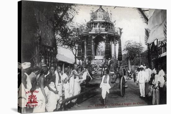 The Silver Chariot of the Chettiars, Saigon, Vietnam, 1912-null-Stretched Canvas