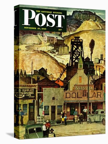 "The Silver Dollar," Saturday Evening Post Cover, November 10, 1945-Mead Schaeffer-Stretched Canvas