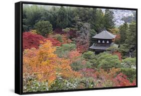 The Silver Pavilion and Gardens in Autumn-Stuart Black-Framed Stretched Canvas