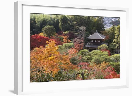 The Silver Pavilion and Gardens in Autumn-Stuart Black-Framed Photographic Print