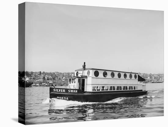 The Silver Swan on Lake Union-Ray Krantz-Stretched Canvas