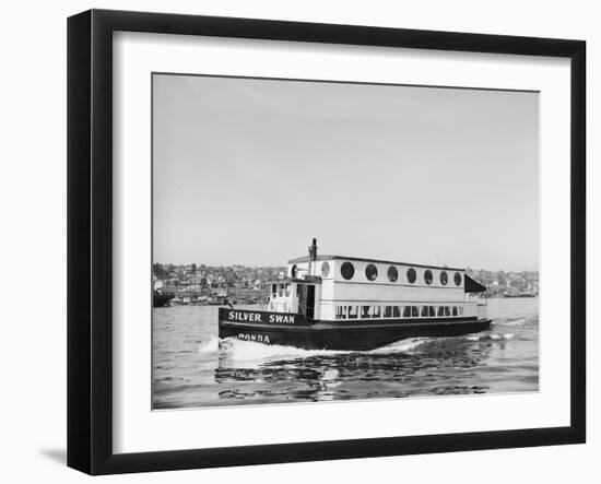 The Silver Swan on Lake Union-Ray Krantz-Framed Photographic Print