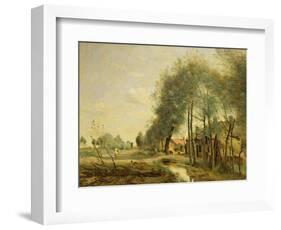 The Sin-Le-Noble Road Near Douai, 1873-Jean-Baptiste-Camille Corot-Framed Giclee Print