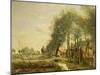 The Sin-Le-Noble Road Near Douai, 1873-Jean-Baptiste-Camille Corot-Mounted Giclee Print