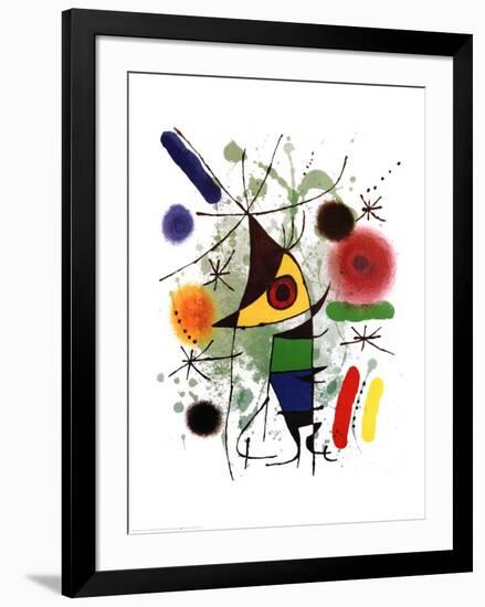 The Singer-Joan Miro-Framed Art Print