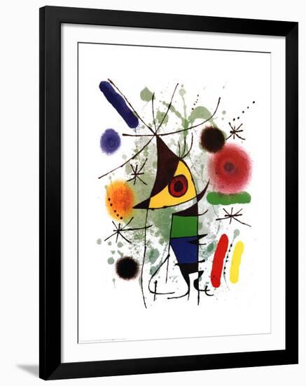 The Singer-Joan Miro-Framed Art Print