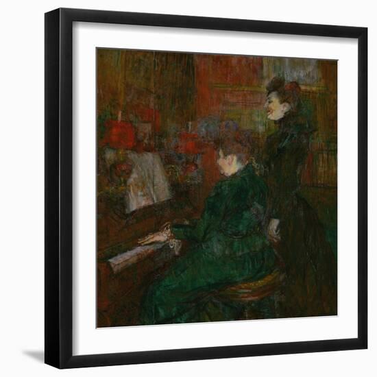 The Singing Lesson (The Teacher, Mlle. Dihau, with Mmr. Faveraud), 1898-Henri de Toulouse-Lautrec-Framed Giclee Print