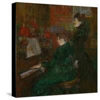 The Singing Lesson (The Teacher, Mlle. Dihau, with Mmr. Faveraud), 1898-Henri de Toulouse-Lautrec-Stretched Canvas