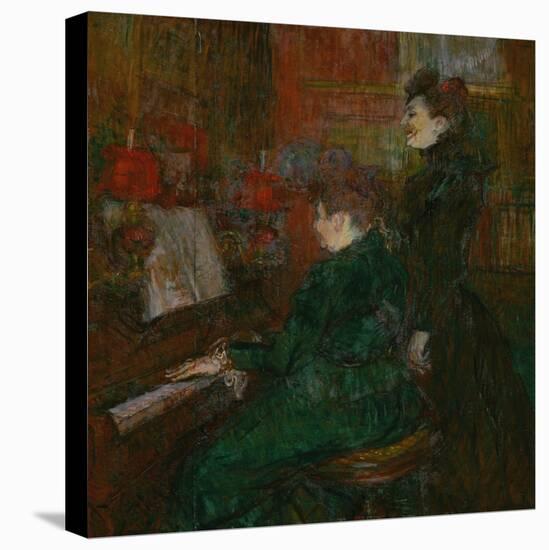 The Singing Lesson (The Teacher, Mlle. Dihau, with Mmr. Faveraud), 1898-Henri de Toulouse-Lautrec-Stretched Canvas