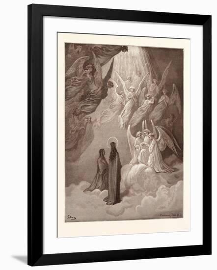 The Singing of the Blessed in the Sixth Heaven-Gustave Dore-Framed Giclee Print