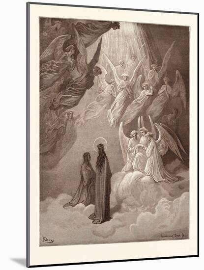 The Singing of the Blessed in the Sixth Heaven-Gustave Dore-Mounted Giclee Print