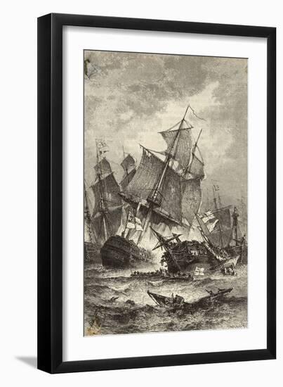 The Sinking of Admiral Villeneuve's Flagship-Theodor Weber-Framed Art Print