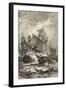 The Sinking of Admiral Villeneuve's Flagship-Theodor Weber-Framed Art Print