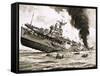 The Sinking of Hms Dasher-John S. Smith-Framed Stretched Canvas